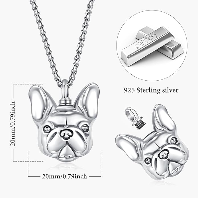 Aniu Cremation Jewelry for Ashes S925 Sterling Silver Urn Necklace Memorial Necklace for Human Ashes of Loved Ones Keepsake Pendant for Men Women