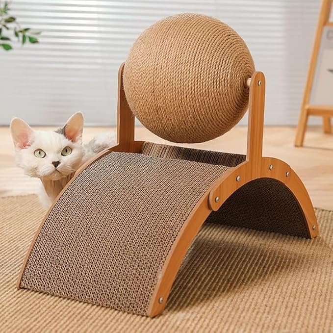 Cat Scratch Pad, Ferris Wheel Design, Suitable for Cat Play, Interaction, Nail Grinding, Bite Resistant. (Arch, Middle)