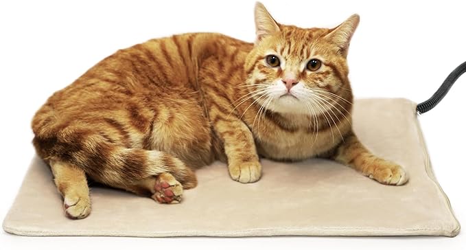 NICREW Pet Heating Pad for Dogs and Cats, Heated Cat Bed with Steel-Wrapped Cord and Soft Fleece Cover, 17.7 x 15.7 Inches, 30 Watts