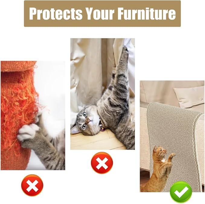 70.9"x 15.7" Thickened Extra Large Cat Wall Climbing Carpet, Cat Climbing Wall Scratcher, Cat Carpet, Couch Sofa Protector-Brown