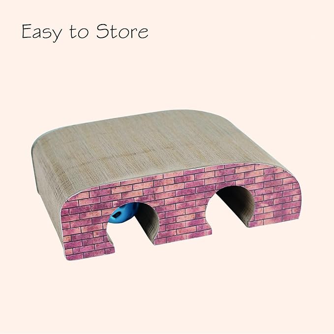 Magic Organ Multiform Scratching Board with Catnip, Foldable Magnetic Assembly Cat Scratch Pad for Outdoor Entertainment, Portable Accordion Cat Scratcher Cardboard with Bell Ball Toy for Indoor Cats