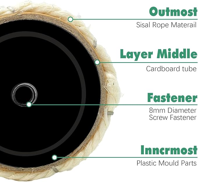 Wall Mounted Scratching Post for Cats 16 Inches Sisal Rope Cat Wall Scratcher Posts Wall Mount Cat Furniture for Indoor Kittty to Scratch and Climbing with Feather Toys