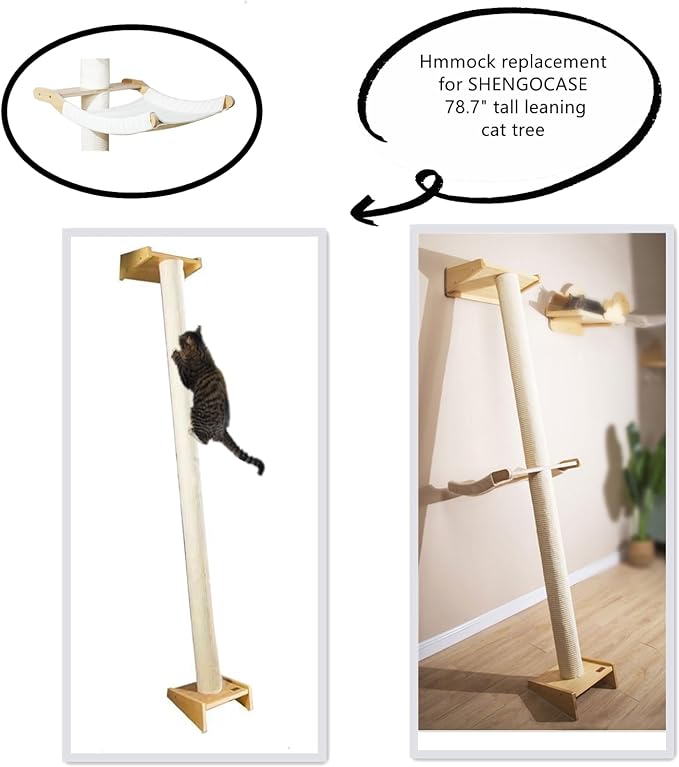 SHENGOCASE Replacement Hammock Bed for Modern 78.7“ Tall Leaning Cat Tree Tower