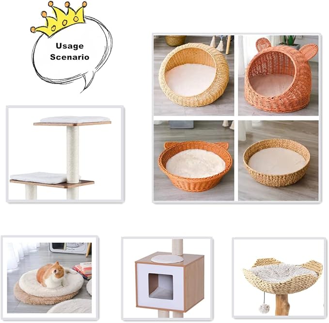 SHENGOCASE 2-Pack 14" x15.7 Faux Rabbit Fur Cat Dog Bed Cushion Pad Mat, Cat Tree Tower Replacement Cushion Pad, Pad for Window Perch, Cat Dog Carrier House Cage Crate Kennel Furniture