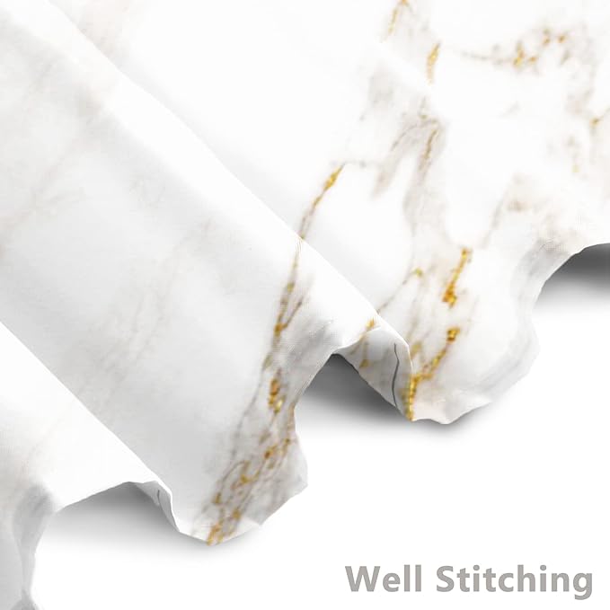 AWERT Abstract Minimalism White and Gold Ink Art Marble Shower Curtain for Bathroom Modern High Definition Printing Waterproof Shower Curtain with Hooks Bathroom Decor 60x72inch