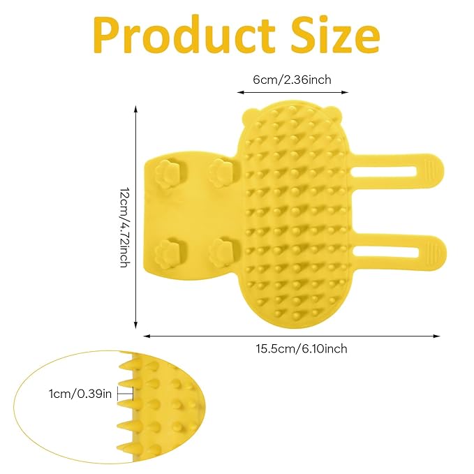 2PCS Cat Self Groomer Brush, Adjustable Cat Face Scratcher Silicone Cat Combs Cat Massager for Climbing Frames Table Legs Long and Short-Haired Kitten Cats(Yellow)