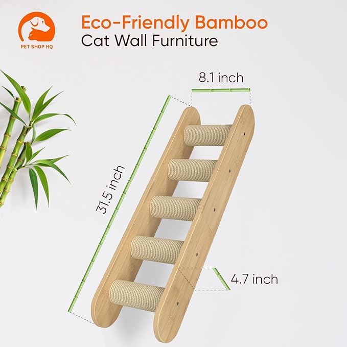 Cat Wall Shelves Furniture for Climbing - Cat House Wall Mounted - Indoor Wooden Floating Cat Furniture - Different Models Including Shelves, Perches, Hammock, Bed, Bridges, Walkways