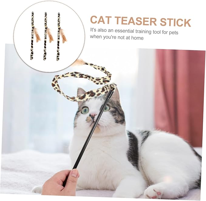 balacoo 12 Pcs Cat Teaser Cat Running Toy Cat Exercise Toy Cat Teasing Cat Toys Cat Teething Toy Cat Toy Wand Pet Treat Toy Cat Catcher Toy Cat Chasing Toy Cloth Stick Kitten