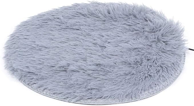 USB Charging Interface Cat Plush Mat,Pet Heating Pad, Plush Puppy Heating Pad, Professional Manufacturing Pet Warming Pad Pet Heating Blanket for Small Dogs Cats(Silver Gray)