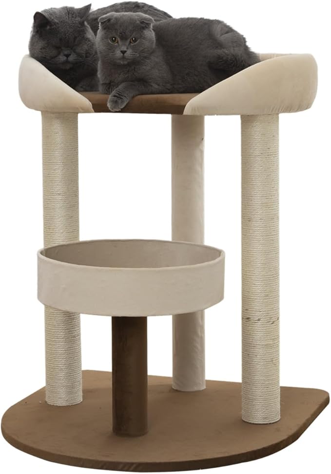 Modern Cat Tree Tower with Extra Large Platform Perch Bed for Large Cat Maine Coon and Big Cat Couch Sofa for Multiple Cats
