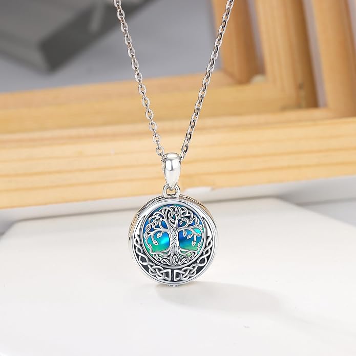 Aniu Cremation Jewelry for Ashes S925 Sterling Silver Urn Necklace Memorial Necklace for Human Ashes of Loved Ones Keepsake Pendant for Men Women