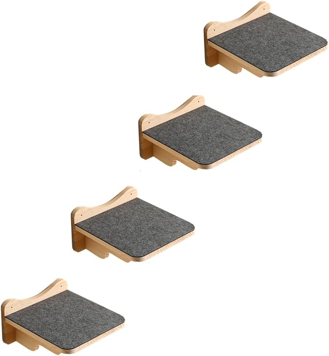 9.8" x 9.8" Solid Wood Wall Mounted Large Cat Steps, Cat Wall Furniture, Cat Wall Shelves, Stairs, Perch