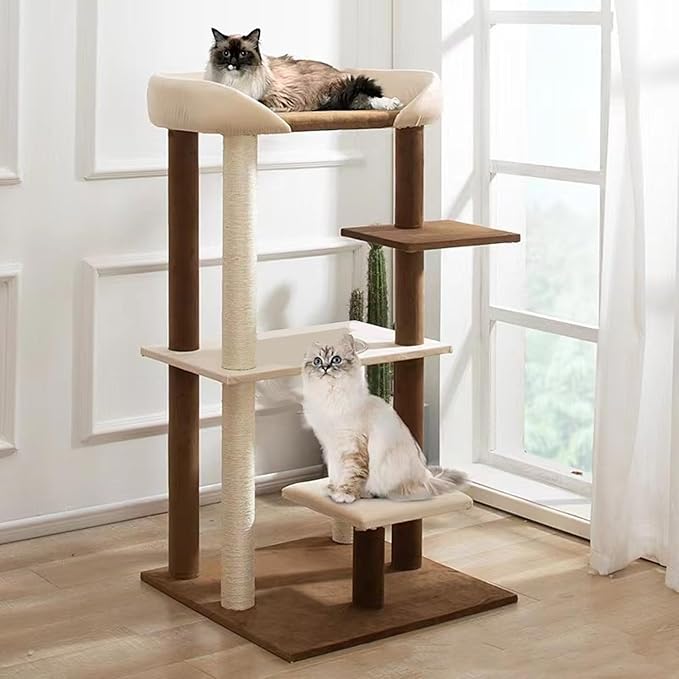 Modern Cat Tree Tower with Extra Large Platform Perch Bed for Large Cat Maine Coon and Big Cat Couch Sofa for Multiple Cats