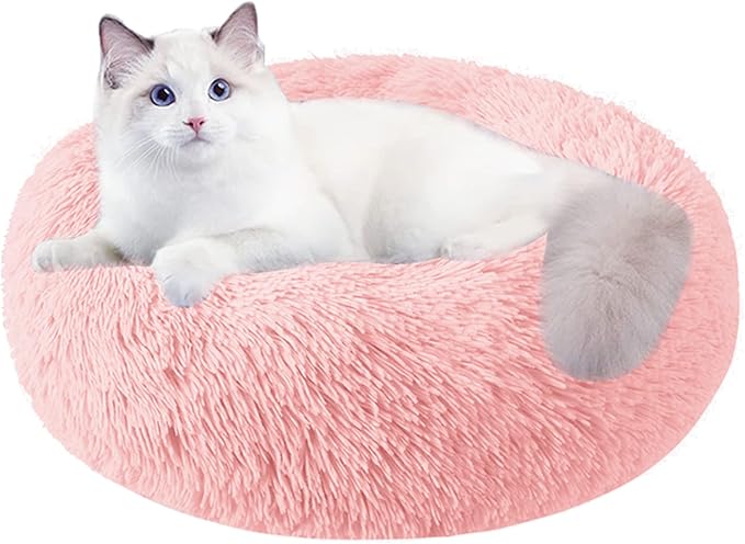Nisrada Cat Beds for Indoor Cats,20 Inch Dog Bed for Small Melium Large Dogs, Washable-Round Pet Bed for Puppy and Kitten with Slip-Resistant Bottom