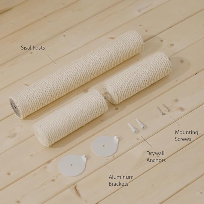 34" Wall Mounted Cat Scratcher, Sisal Scratching Post