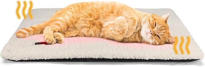 Self Warming Cat Bed Self Heating Cat Dog Mat 24 x 18 inch Extra Warm Thermal Pet Pad for Indoor Outdoor Pets with Removable Cover Non-Slip Bottom Washable