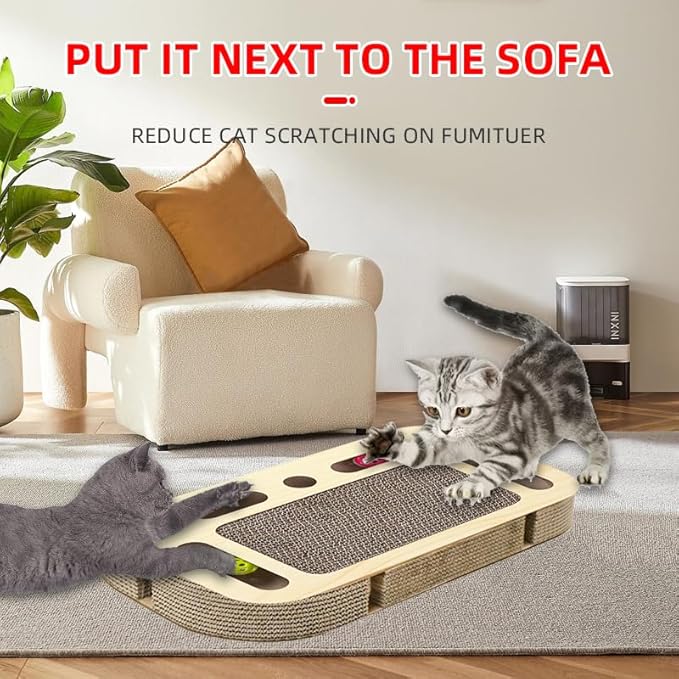 Vivicreate Multi-Functional Cat Scratching Board, High-Density, Breathable, Abrasion Resistant Scratcher with Lounge Bed, Reversible