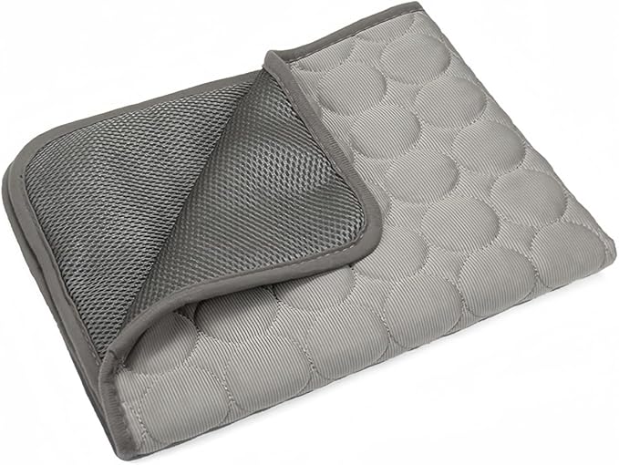 Dog Cooling Mat Washable, Portable Summer Dog Pad, Water-Absorbent Pet Cooling Pad, Ice Silk Self-Cooling Mat for Dog for Kennel/Sofa/Bed/Floor/Car Seats(Grey,27x39in)