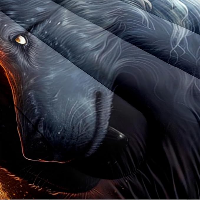 Animal Print Comforter Set Full Wolf Bedding Set for Boys & Kids Soft Lightweight Down Comforter with 2 Pillowcases