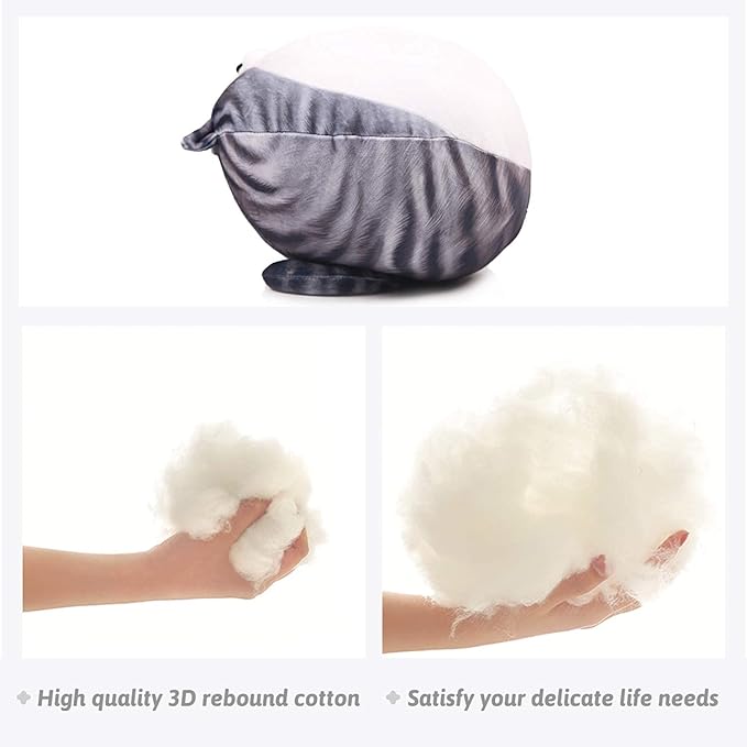 ARELUX 11.8In High Chubby Cat Plush Pillow, Cute Fat Kitty Cat Stuffed Animal Soft Kitten Adorable Hugging Pillow Anime Plushies,Funny Toy Birthday for Adults Friends