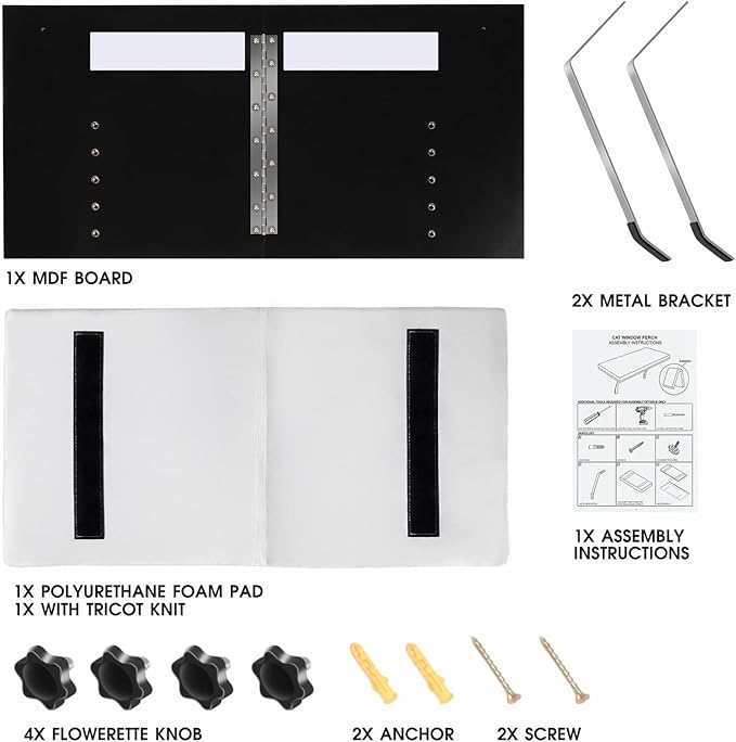 Topmart Window Sill Cat Perch,Kitty Sill,Cat Window Perch for Large Cats,Cat Window Seat,Cat Shelf for Window Sill,Window Cat Bed,Pet Window Perch Shelf