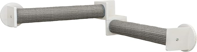 TRIXIE Wall Set 5, Indoor Wall Mounted Cat Climbing System, 2 Sisal Scratching Post for Corners, Cat Ledges, Gray