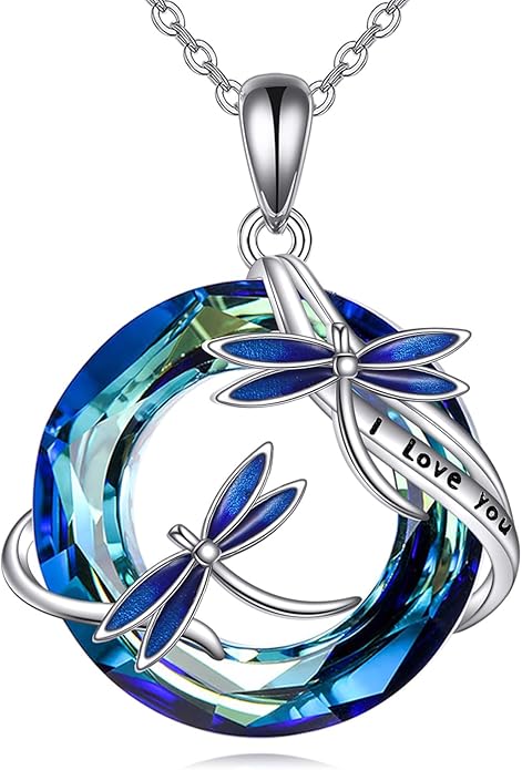 TIGER RIDER Bee Necklace for Women Sterling Silver Cute Animal Axolotl Dragonfly Moth Owl Black Cat Pendant Necklaces Animals Jewelry Birthday Gifts for Women Wife