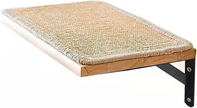 Cat Scratching Staircase, Wooden Climbing Post for Cats, Stairway Design Cat Climbing Shelf Wall Mounted, Four Step Cat Stairway with Jute Scratching for Cats Perch Platform (2 Pieces Hammock)