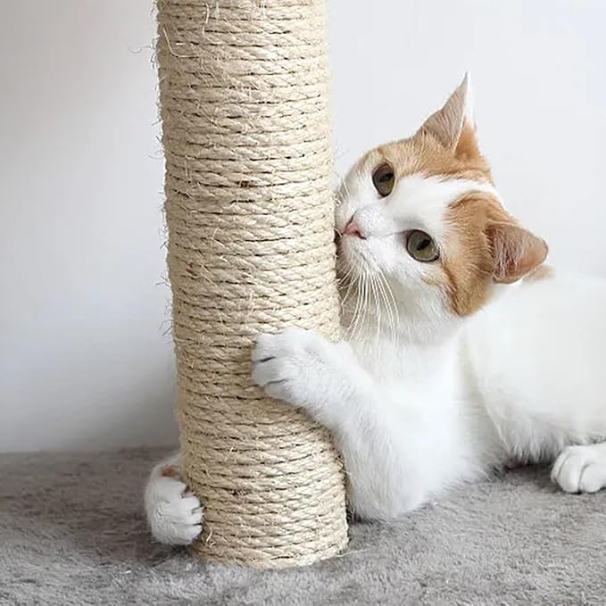 PET SHOW 1/4 inch 6mm Cats Sisal Rope 328 Feet(100M) Cat Scratching Post Replacement Hemp Rope for Repairing Recovering DIY Scratcher Twine String for Kittens Tree Tower Toys