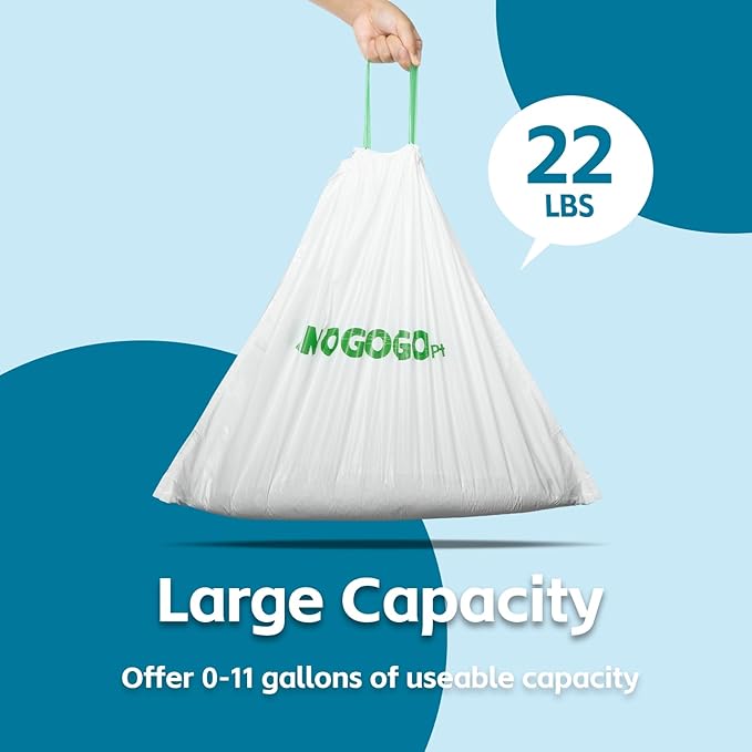 100 Pack Litter Box Bags, Compatible with Self Cleaning Litter Box Scooper Young and Luxury Pro, Automatic Litter Box Liners, Replacement Trash Bags with Drawstring, 25.59" x 15.75"