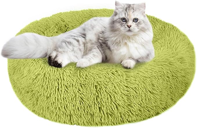 Nisrada Cat Beds for Indoor Cats,20 Inch Dog Bed for Small Melium Large Dogs, Washable-Round Pet Bed for Puppy and Kitten with Slip-Resistant Bottom