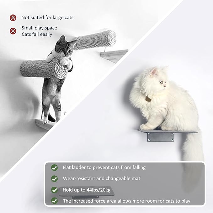 Cat Wall Shelves Climber Cat Shelf for Wall Cat Climbing Wall Mounted Cat Furniture 2 Set Cat Stairs Cat Steps Cat Ladder