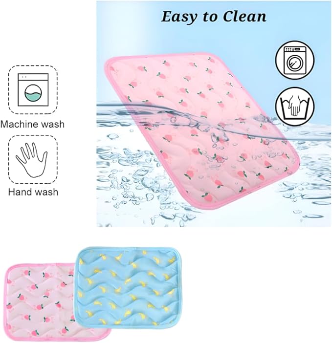 Pet Cooling Mat Cooling Fiber - Washable Non-Toxic Pet Indoor Outdoor Bed, Foldable Pee Pads for Dogs Settle Mat Cooling Dog Blanket Cat Cooling Pad (Pink, Small)