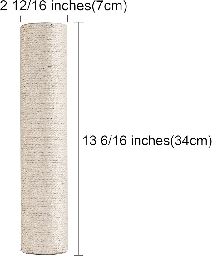 Dimaka Cat Scratching Post Replacement Pole, Cardboard and Sisal, 13.4in, 34cm