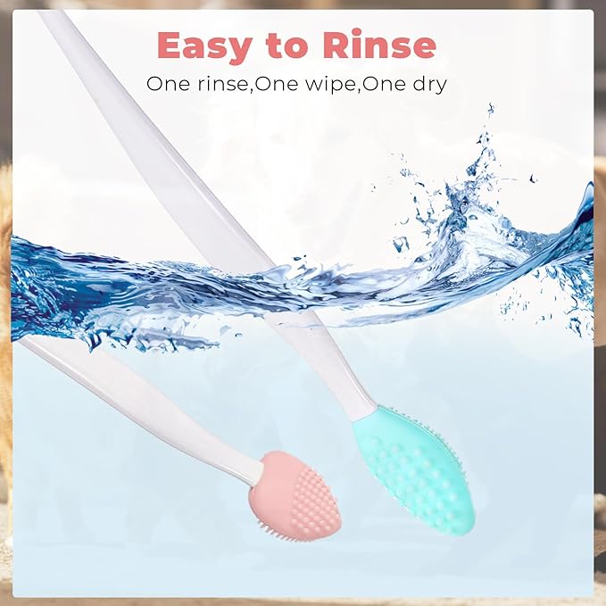 6Pcs Cat Acne Chin Treatment, Black Seed Brush Soft Silicone Cat Grooming Scraper Brush, for Cats Chin Acne & Blackhead Exfoliation, Double-sided Cat Brush