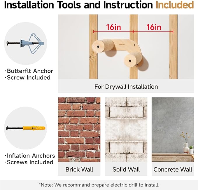 MEWOOFUN Cat Wall Furniture, Cat Wall Steps Cat Shelves for Wall Mounted, Wooden Cat Stairs with Sisal Rope Scratches - Cat Ladder Cat Climbing Shelves for Scratching, Jumping and Climbing