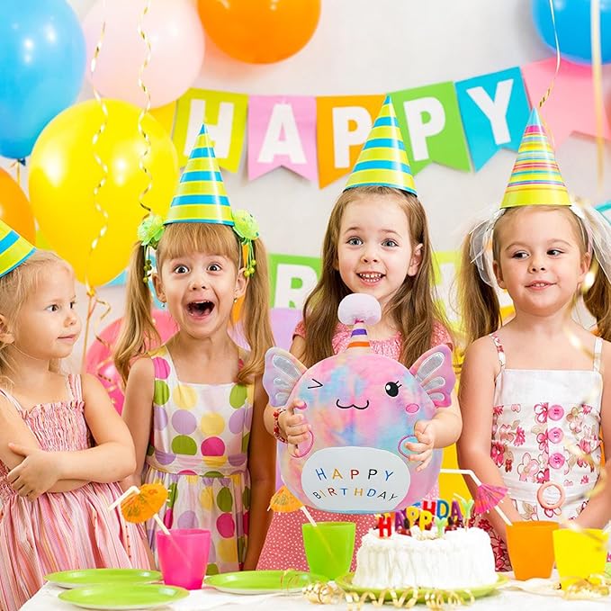 Axolotl Plush Toy 12 Inch Cute Unicorn Axolotl Birthday Stuffed Animal Soft Axolotl Plushies Pillow Multicolor Doll Gifts for Kid Toddlers Home Room Decoration (Axolotl Plush)