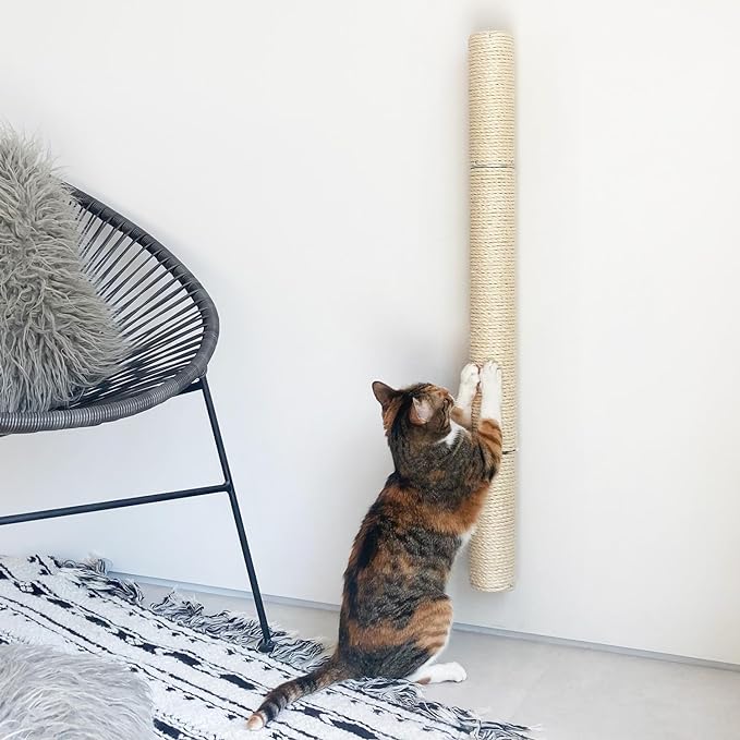 34" Wall Mounted Cat Scratcher, Sisal Scratching Post