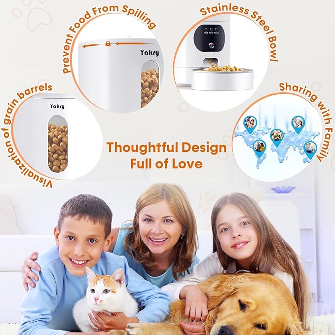 Automatic Cat Feeder Camera: Easy Setup Timed Smart Dog Feeder WiFi - 2-Way Audio 5G Pet Food Dispenser APP Control for Multi-Cat 2 Pack