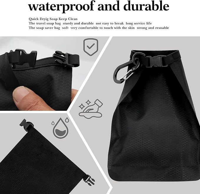 4 Pcs Travel Soap Bag, Waterproof Leakproof Quick Dry Bar Soap Travel Container, Soap Saver Pouch for Camping, Hiking, Hotel Essentials, Portable Soap Holder Travel Case, Soap Travel Bag