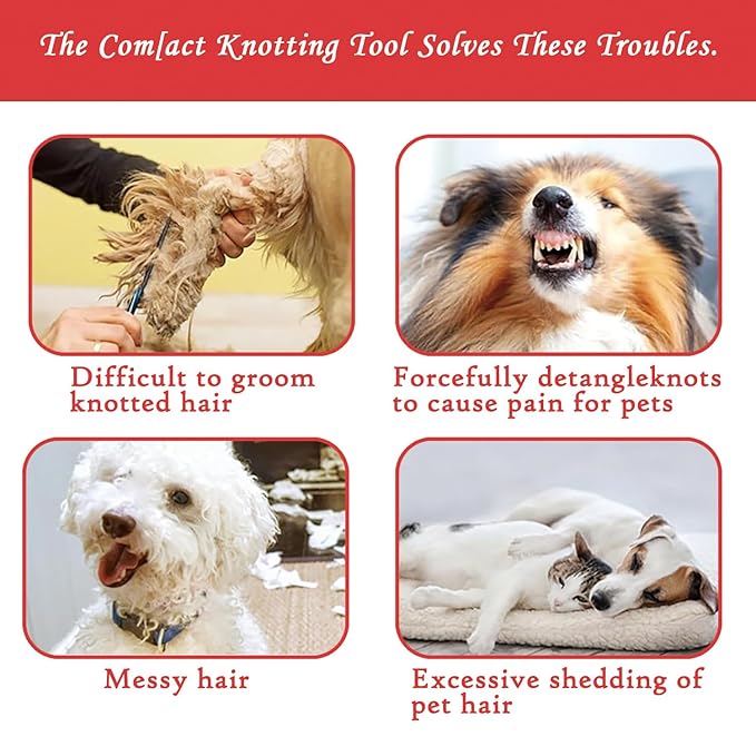 5PCS Pet Knotting Comb for Cats, De Knotting Comb for Dog, Knotting Comb Pet Grooming Tool for Removing Tangled and Grooming Loose Knotted Hair