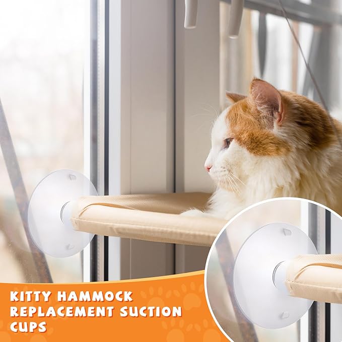 4 Pieces Cat Window Perch Suction Cup Powerful Cat Window Bed Seat Replacement Suction Cup Clear PVC Sucker Pads for Cat Hammocks Cat Window Seat Cat Perch