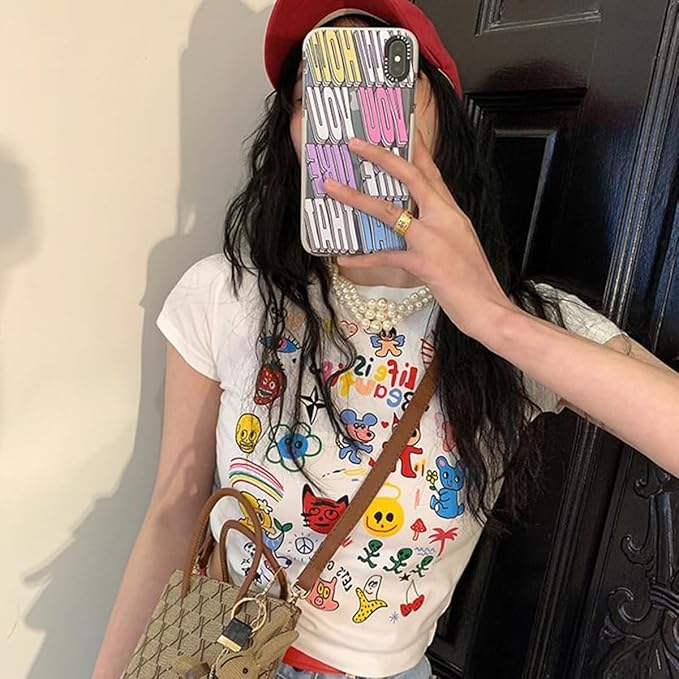 Baby Tees Women Graphic Tops Y2K Grunge Clothes