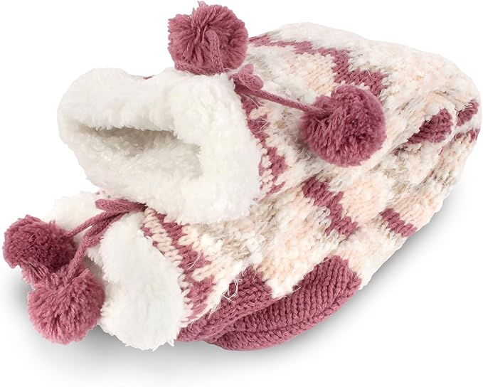 BambooMN Extra Thick Cozy Fuzzy Animal Thermal Cabin Plush Fleece-lined Knitted Crew Socks