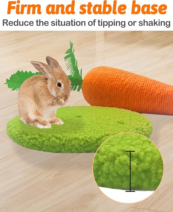 BNOSDM Rabbit Scratching Post Carrot Bunny Scratch Toy Cute Small Animals Scratcher with Interactive Spring Toy for Indoor Rabbit Bunny
