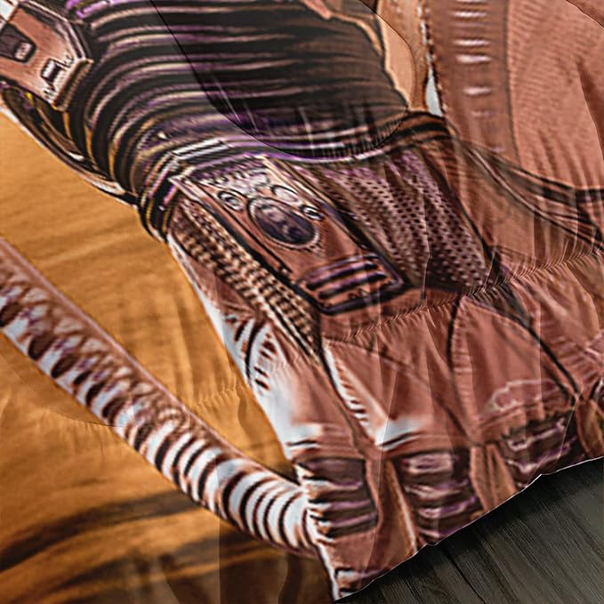 AILONEN Astronaut Comforter Set for Teens Boys Kids Girls, Space Astronaut Bedding Set Full Size,Outer Space Themed Quilted Duvet Bed Set,Planet Quilt,1 Comforter 2 Pillowcases 3 Piece