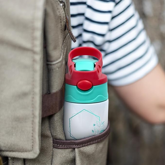 4 Pcs Sublimation Blank Stainless Steel water bottle 12 OZ Straight Stainless Steel Insulated Tumblers Different Color Splash-Proof Lid Shatterproof Water Cup