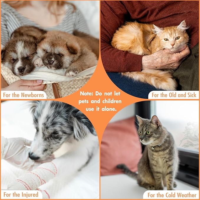 Cat Heating Pad Self Warming Cat Bed Electric Heating GOG Pad Waterproof Temperature Adjustable Heating Pad for Gogs and Cats 18x18in