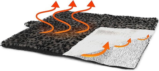 WALOO Pets Self Heating Thermal Cat Mat & Napping Pad (Leopard Brown)