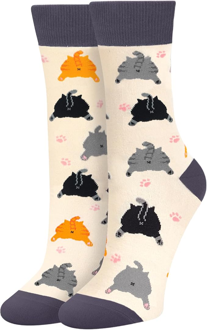 AGRIMONY Funny Cat Dog Socks for Women Teen Girls-Animal Novelty Cute Socks-Mothers Day Cat Dog Mom Gifts Stocking Stuffers